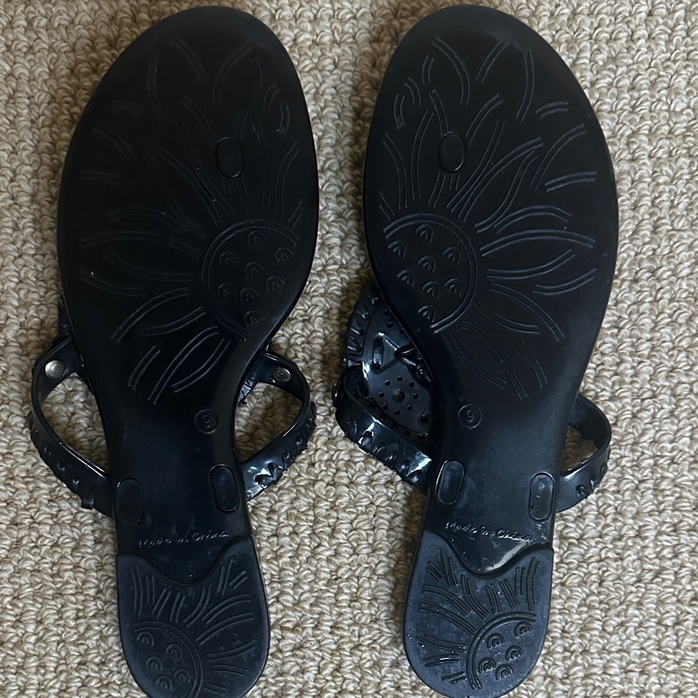 Jack Rogers Georgica Jelly Medallion Thong Sandals – Black, Sz 9 - Picture 4 of 5
